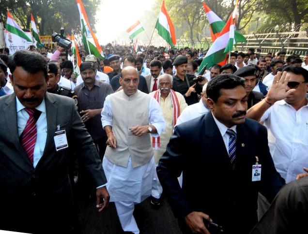 rajnathsinghflagsoffunityrallyinhyderabad